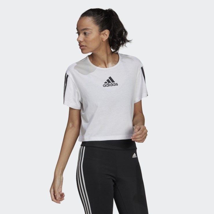 Adidas Aeroready Made For Training Crop Sport Camiseta Blanca