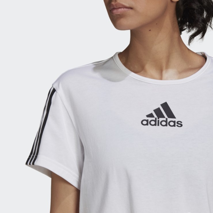 Adidas Aeroready Made For Training Crop Sport Camiseta Blanca