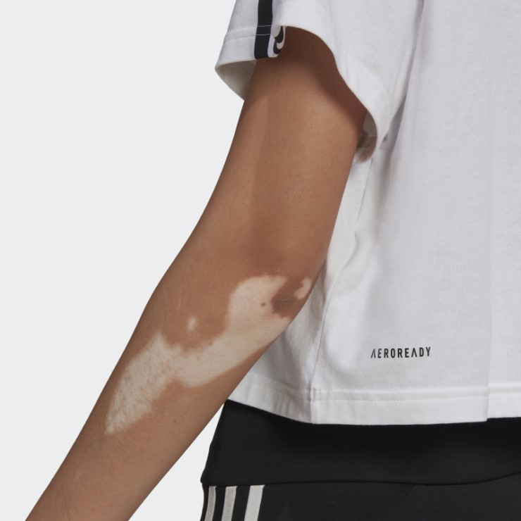 Adidas Aeroready Made For Training Crop Sport Camiseta Blanca