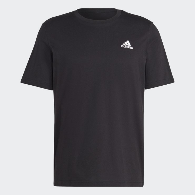Camiseta Adidas Essentials Single Jersey Con Logo Pequeño Bordado Negro
