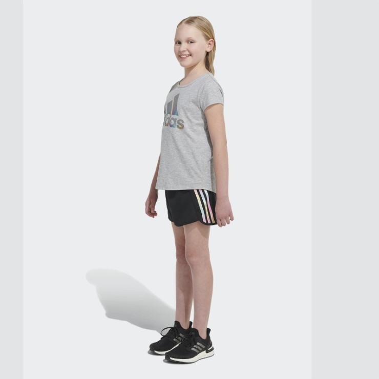 Pantalones Cortos De Malla Con Rayas Degradadas De Adidas (talla Grande) Negro