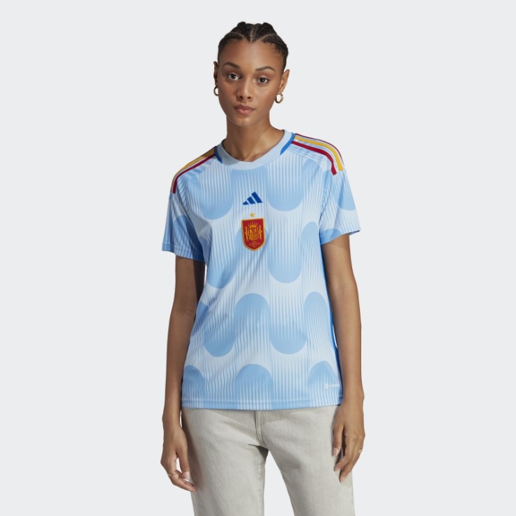 Camiseta Adidas España 22 Equipación Azul Brillo