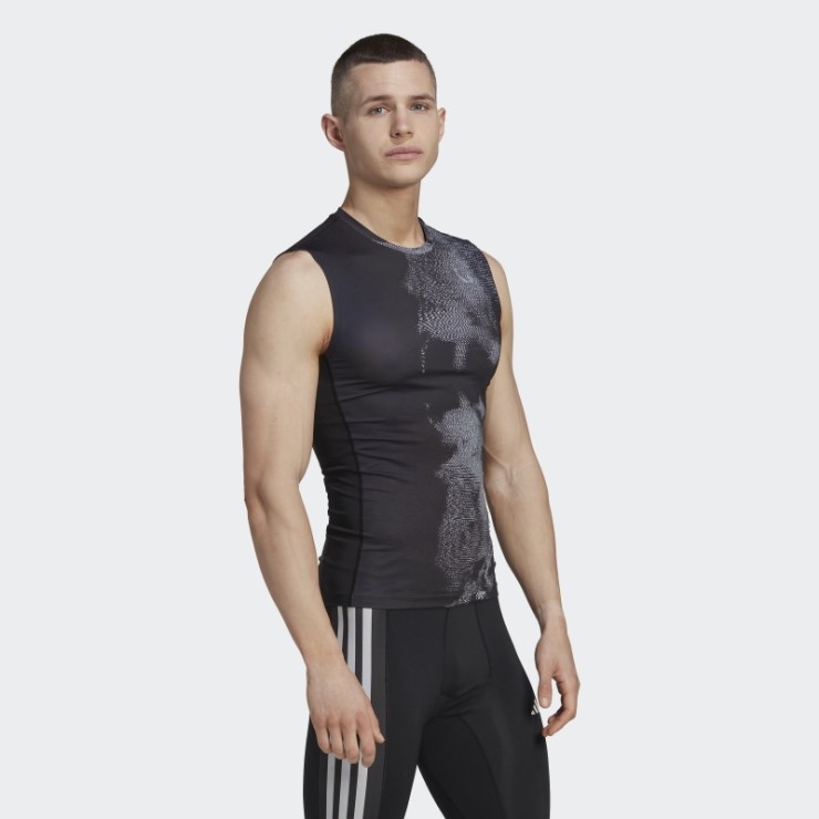 Camiseta De Entrenamiento Sin Mangas Con Estampado Techfit Allover Multicolor De Adidas