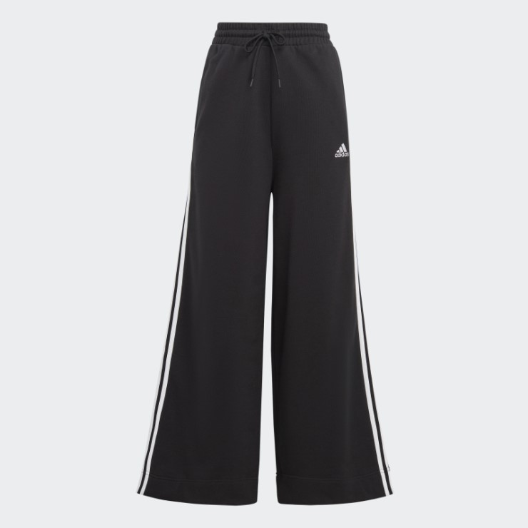 Pantalones Anchos De Felpa Francesa De 3 Rayas Essentials Adidas Negro