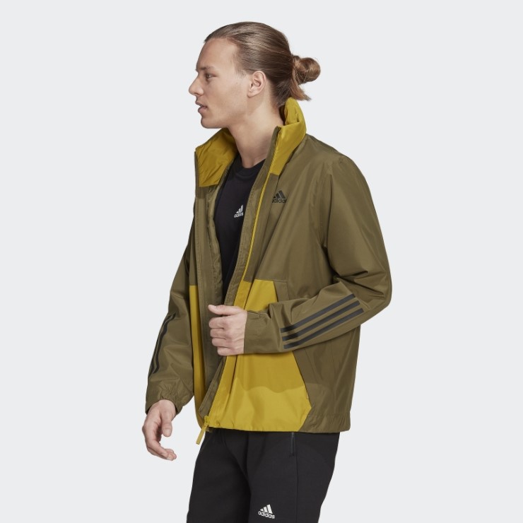 Chaqueta Bsc 3 Rayas Rain.rdy Adidas Verde óxido