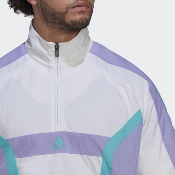 Adidas Camiseta De Entrenamiento Con Un Cuarto De Cremallera Blanca