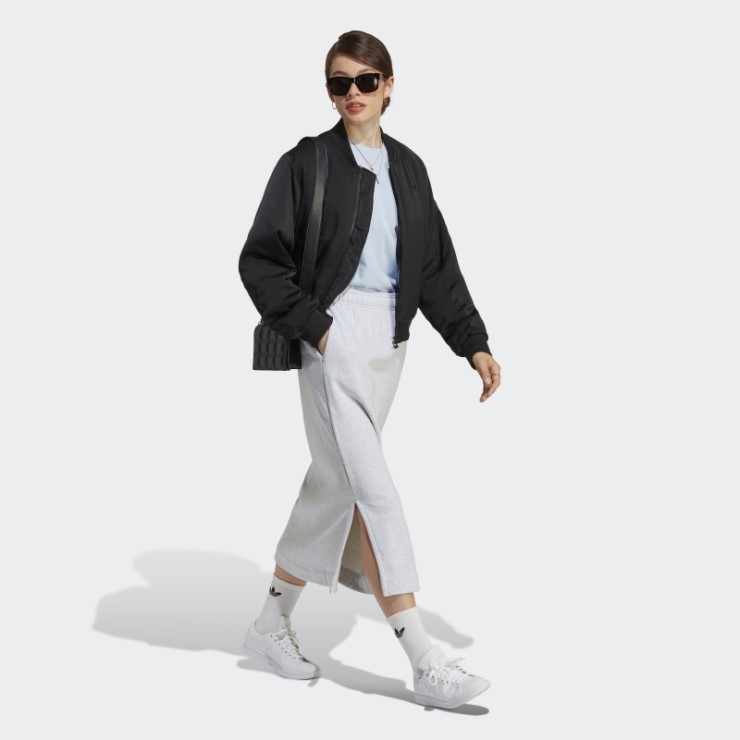 Falda Adidas Premium Essentials Gris Claro Jaspeado