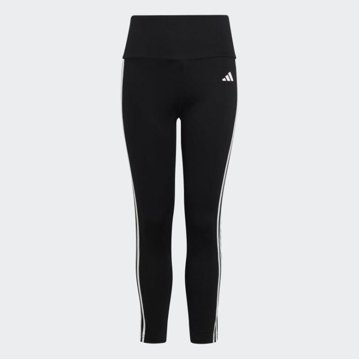 Negro Adidas Essentials Aeroready 3 Rayas De Talle Alto Leggins