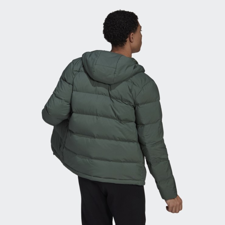 Chaqueta De Plumón Con Capucha Verde óxido Heliónico De Adidas