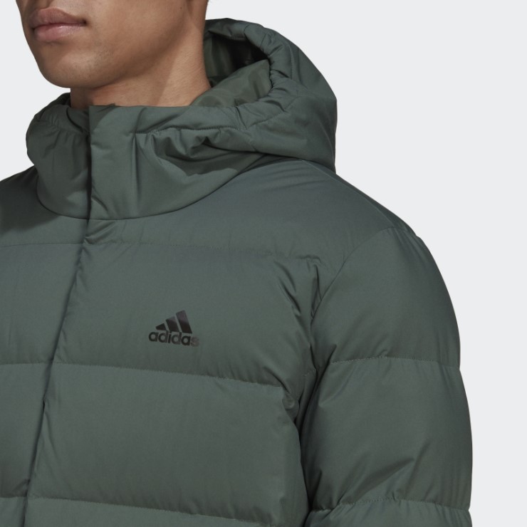 Chaqueta De Plumón Con Capucha Verde óxido Heliónico De Adidas