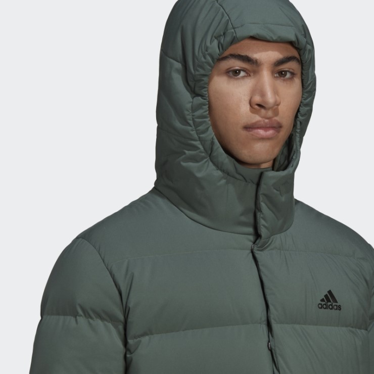 Chaqueta De Plumón Con Capucha Verde óxido Heliónico De Adidas