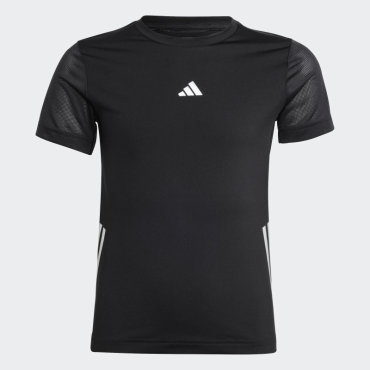 Camiseta Negra Aeroready 3 Rayas Adidas