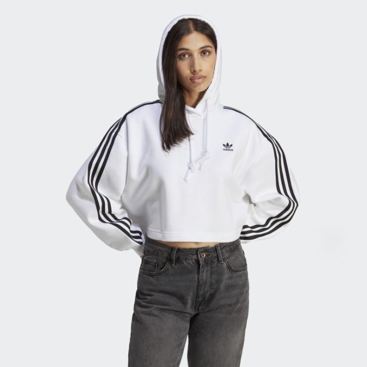 Adidas Sudadera Con Capucha Blanca Adicolor Classics