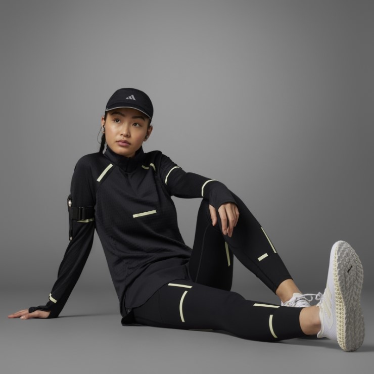 Negro Adidas Reflect At Night X-city Camiseta De Running De Manga Larga