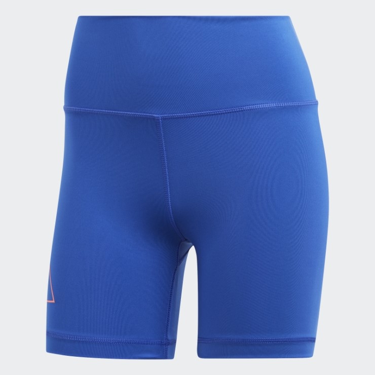 Mallas Cortas De Entrenamiento De Tiro Alto Optime Hyperbright Azul Adidas