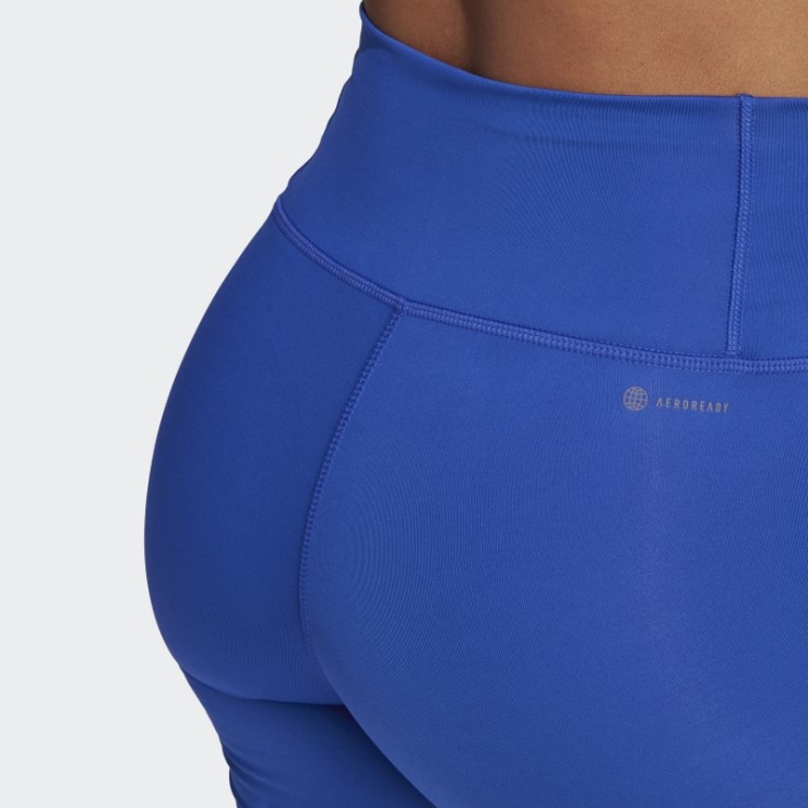 Mallas Cortas De Entrenamiento De Tiro Alto Optime Hyperbright Azul Adidas