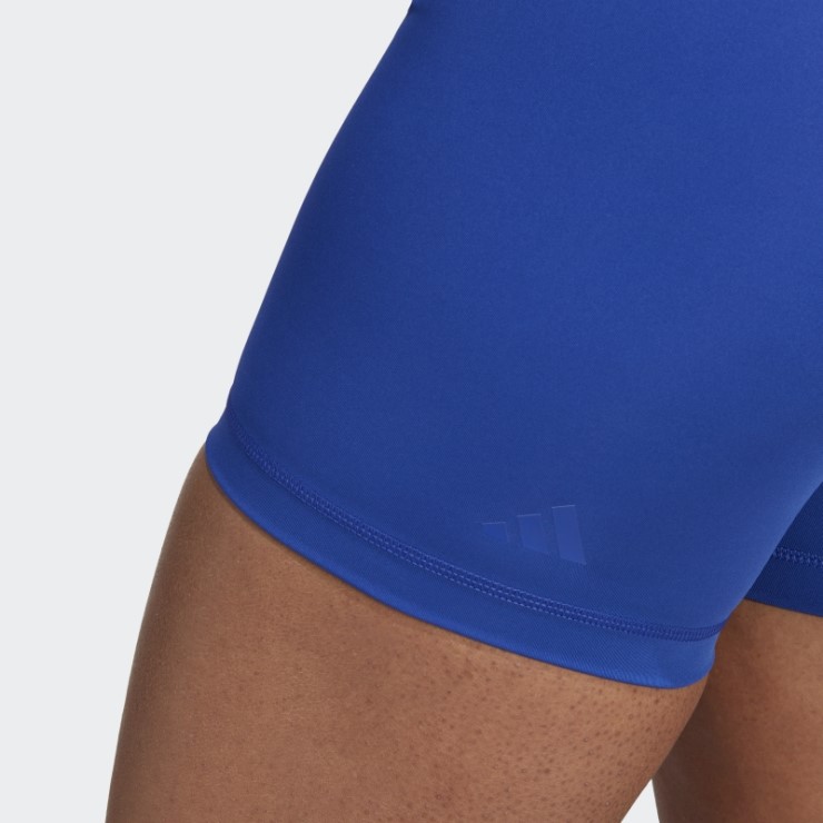 Mallas Cortas De Entrenamiento De Tiro Alto Optime Hyperbright Azul Adidas