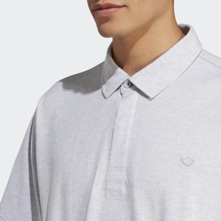 Polo Premium Essentials Gris Claro Jaspeado Adidas