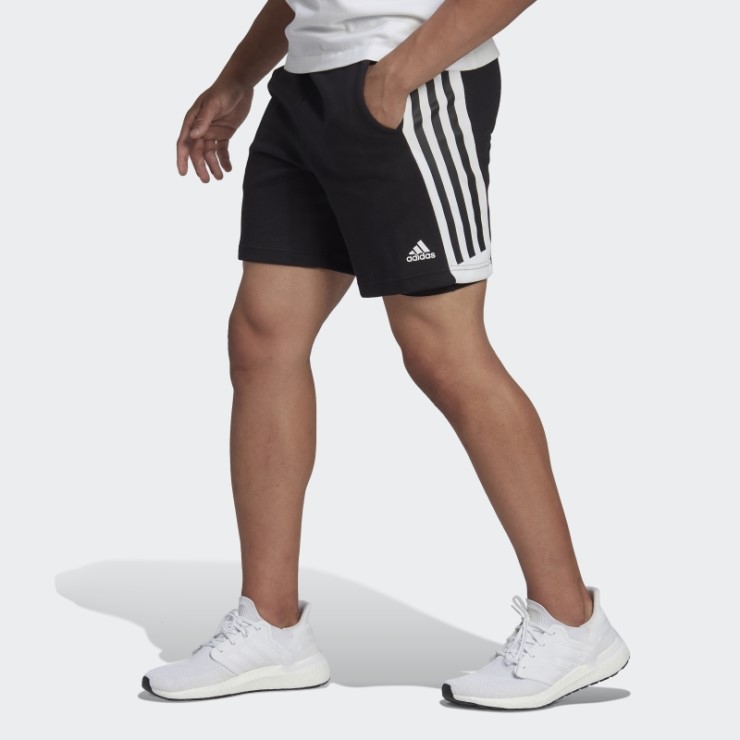 Pantalón Corto Negro Con 3 Bandas De íconos Del Futuro Adidas