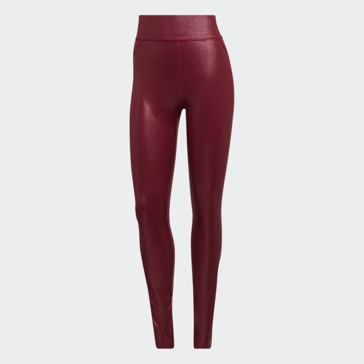 Adidas By Stella Mccartney Leggings De Entrenamiento Brillantes Burdeos Moda