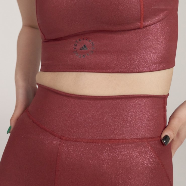 Adidas By Stella Mccartney Leggings De Entrenamiento Brillantes Burdeos Moda