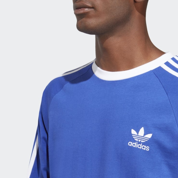 Adidas Camiseta Azul De Manga Larga Adicolor Classics Con 3 Rayas