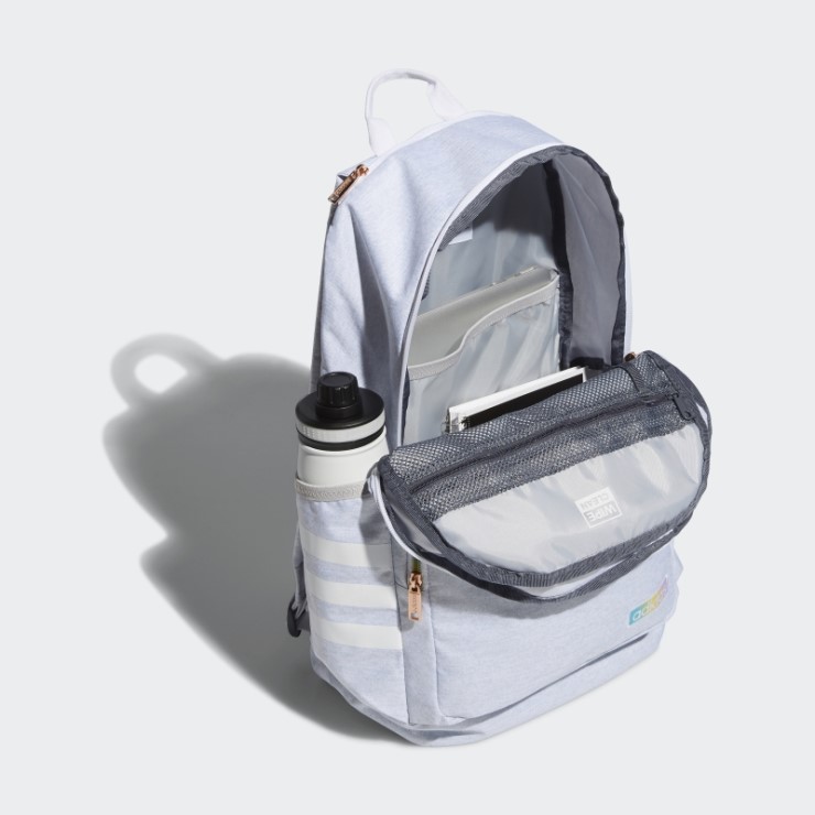 Mochila Gris Claro Clasica 3 Rayas Adidas