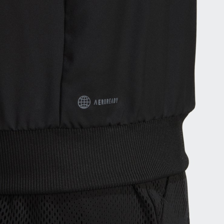 Negro Adidas Melbourne Tennis Stretch Chaqueta Tejida Reversible