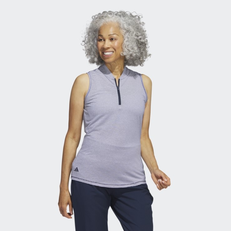 Polo De Golf Sin Mangas Ottoman Azul Marino De Dos Colores De Adidas