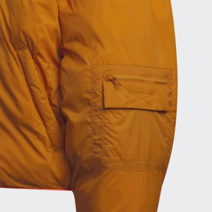 Chaqueta Acolchada De Nailon Ligero Naranja Adidas Focus (todos Los Géneros)