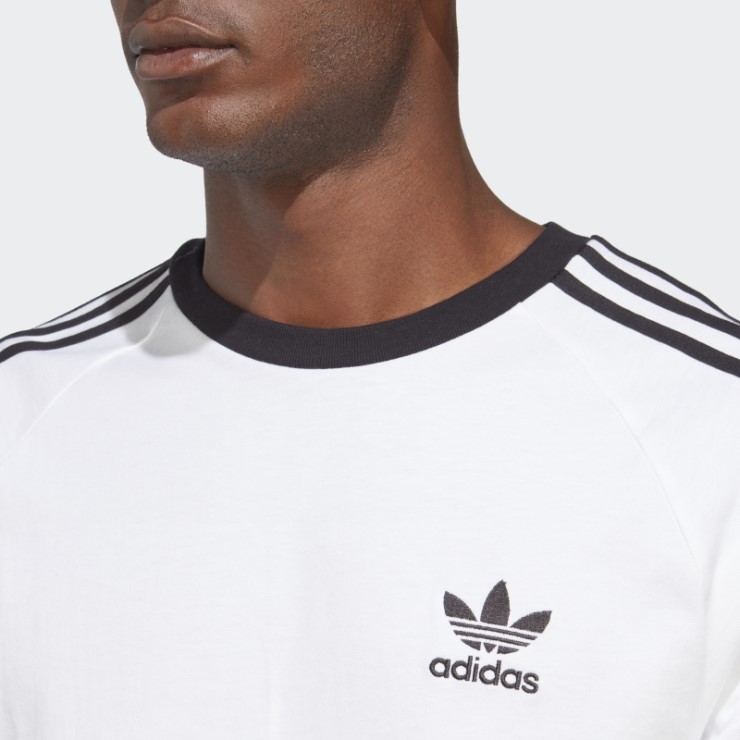 Camiseta Blanca De Manga Larga Adidas Adicolor Classics 3-stripes