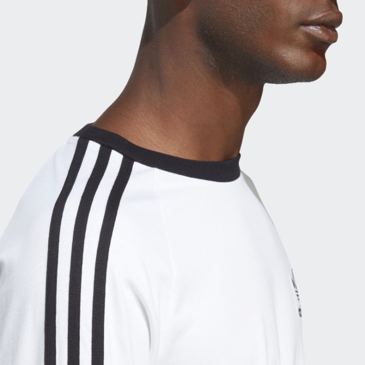 Camiseta Blanca De Manga Larga Adidas Adicolor Classics 3-stripes