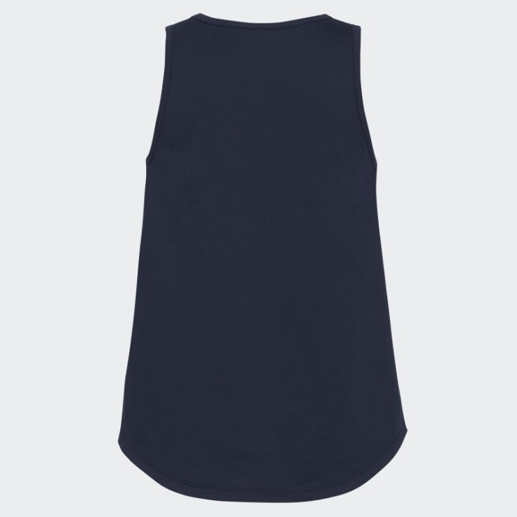 Camiseta Sin Mangas Azul Marino Con Dobladillo Redondeado Adidas