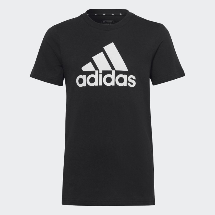 Camiseta Adidas Essentials Slim De Algodón Con Logo Grande En Negro