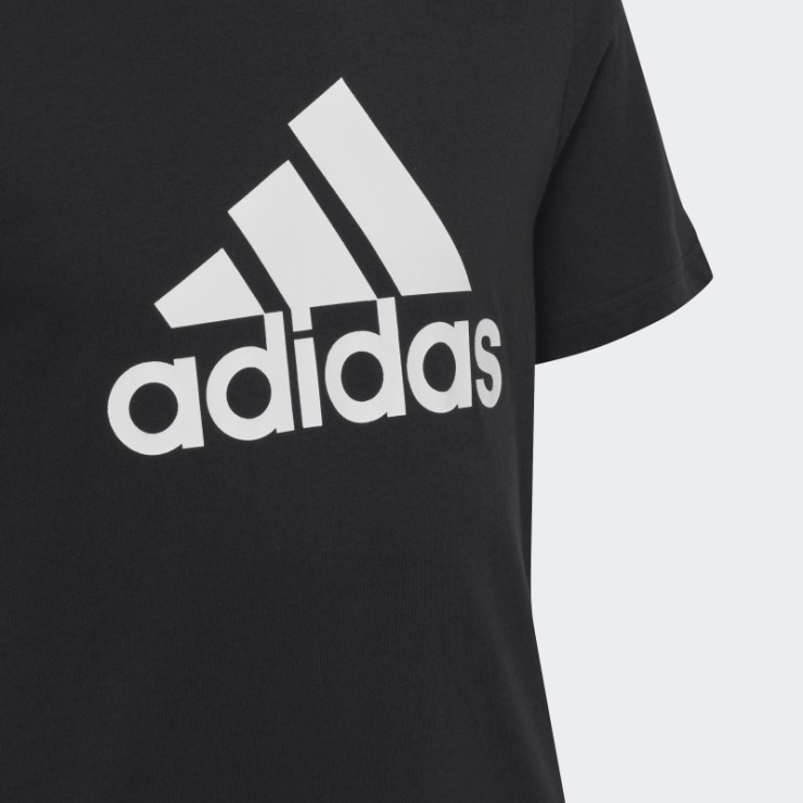 Camiseta Adidas Essentials Slim De Algodón Con Logo Grande En Negro