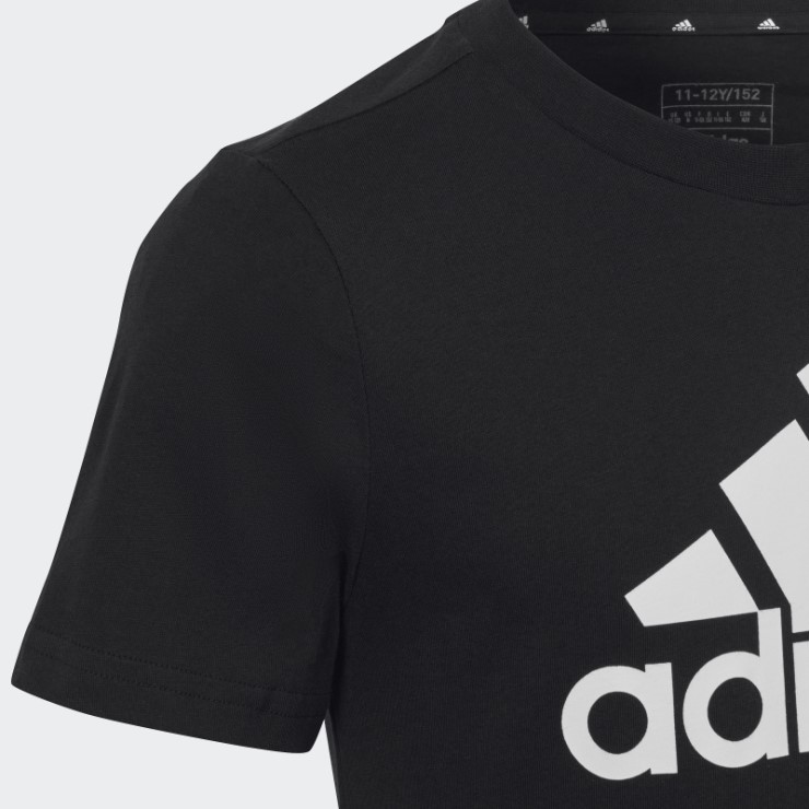 Camiseta Adidas Essentials Slim De Algodón Con Logo Grande En Negro