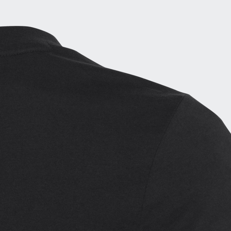 Camiseta Adidas Essentials Slim De Algodón Con Logo Grande En Negro