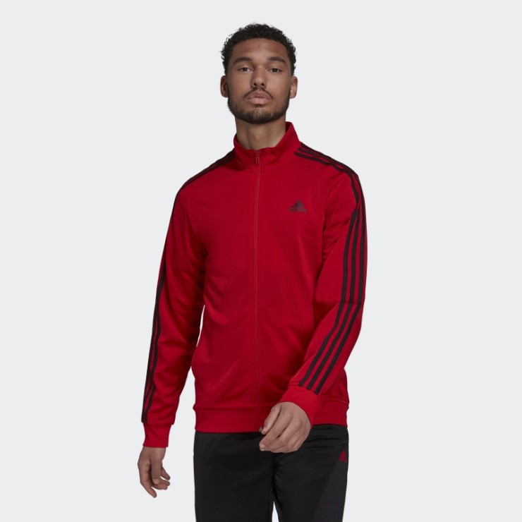 Chaqueta De Chándal Essentials Warm-Up De 3 Rayas Adidas Escarlata