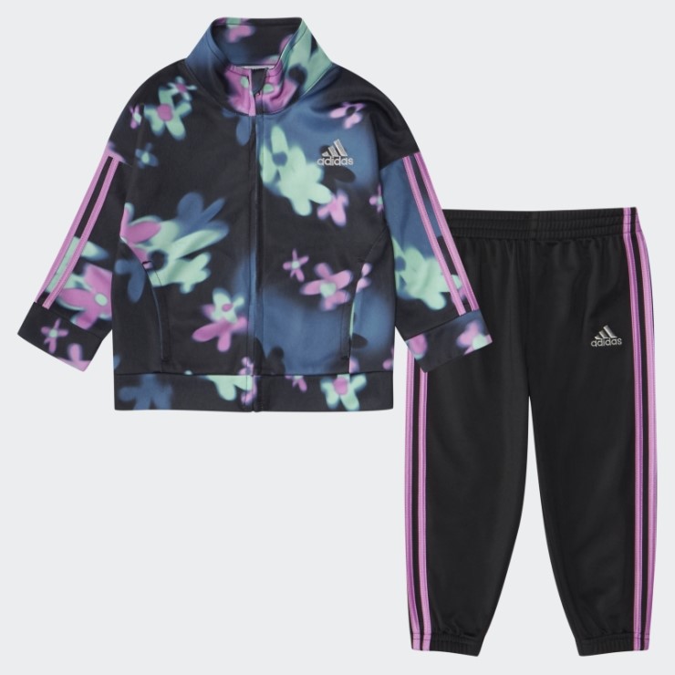 Conjunto De Chándal Negro Con Estampado De Camuflaje De Adidas