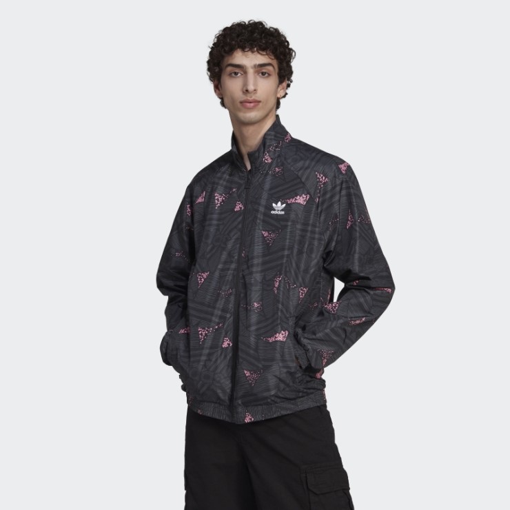Adidas Rekive Trefoil Allover Print Track Top Negro Moda