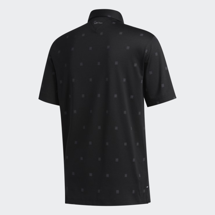 Adidas Polo Negro Con Estampado Grabado Adipure