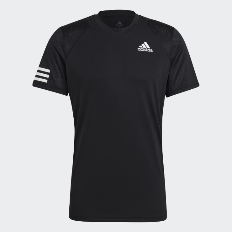 Camiseta Club Tennis 3 Rayas Adidas Negra