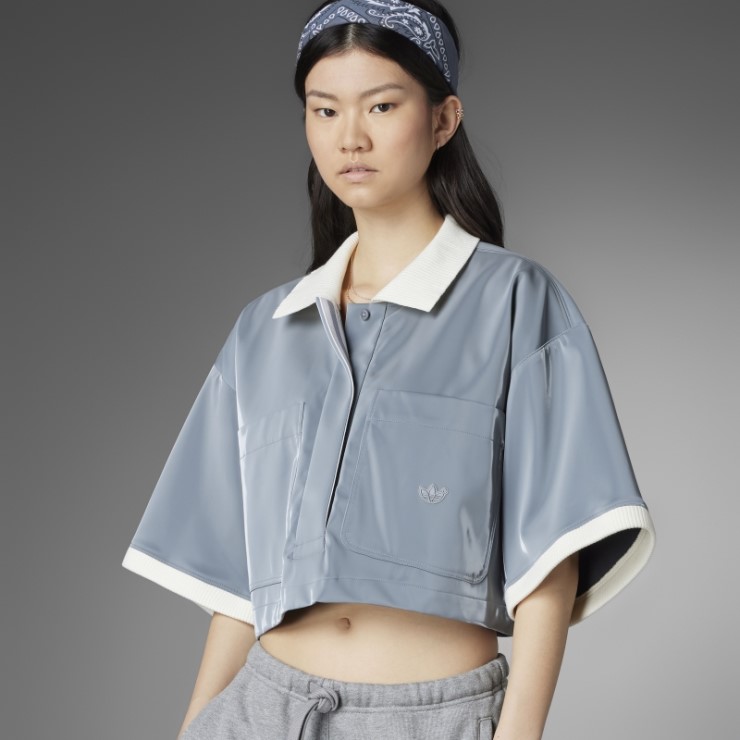 Gris Adidas Polo Corto Azul Versión Muy Brillante