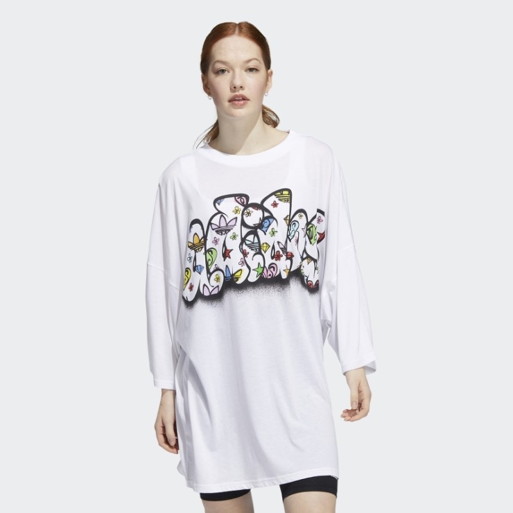 Jeremy Scott Camiseta Vestido Adidas Blanco
