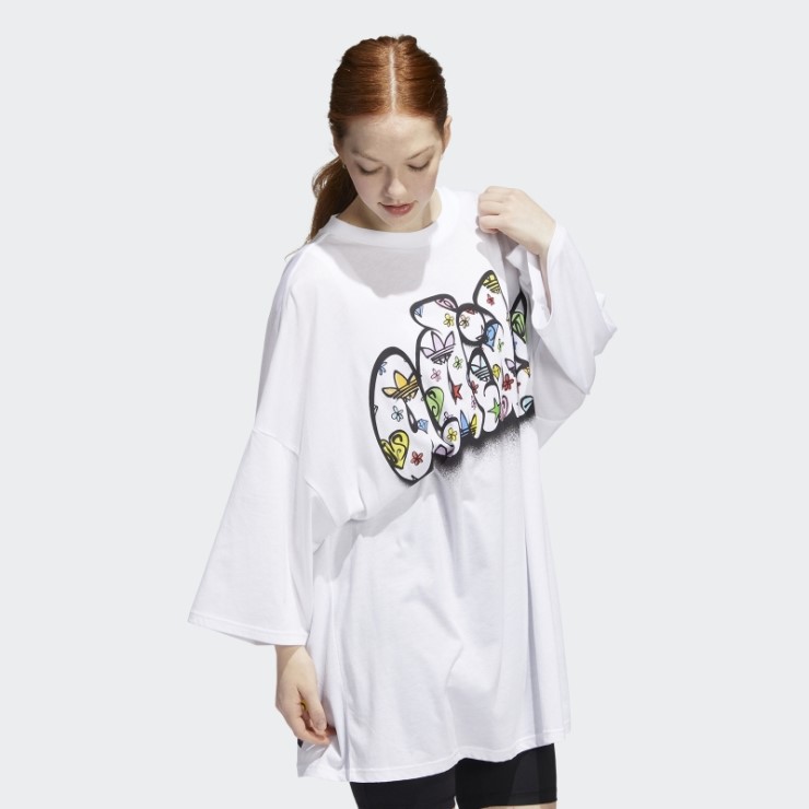 Jeremy Scott Camiseta Vestido Adidas Blanco