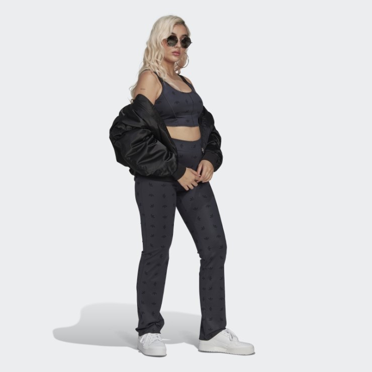 Top De Corsé Con Estampado Integral En Gris Noche De Adidas