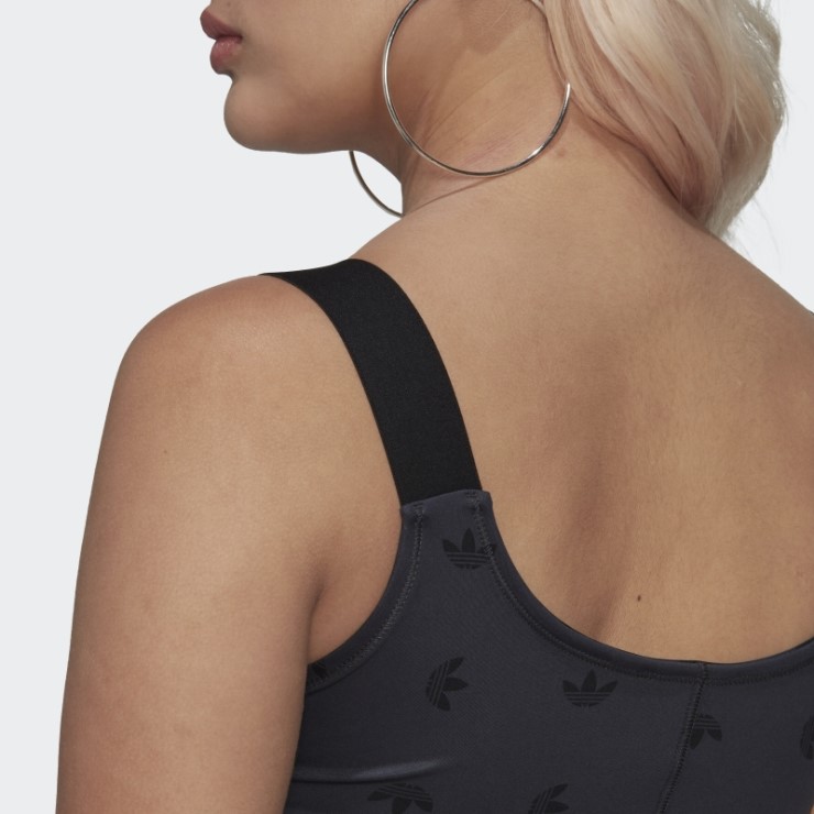 Top De Corsé Con Estampado Integral En Gris Noche De Adidas