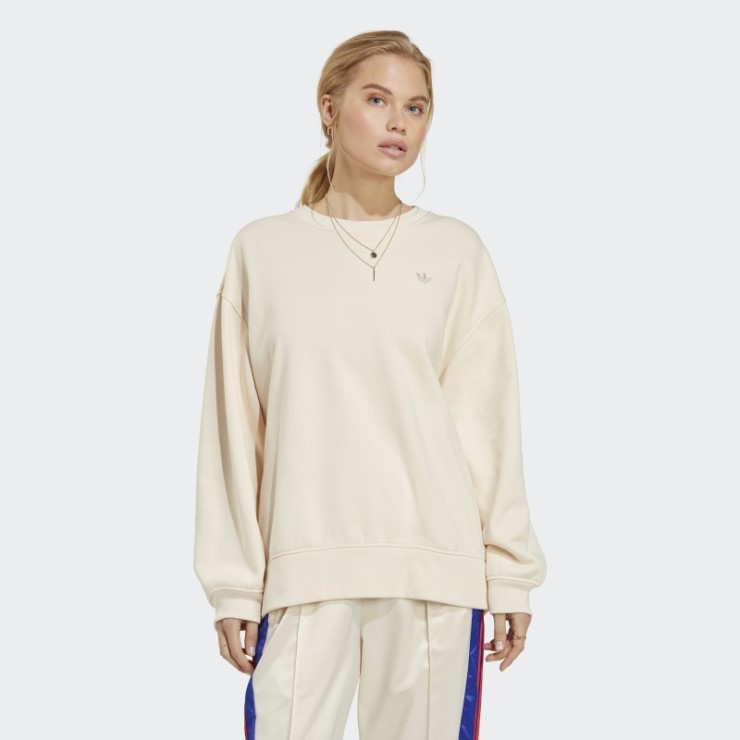 Sudadera Oversize Premium Essentials Adidas Blanca