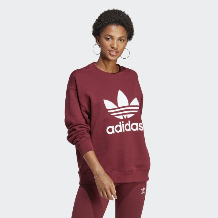 Sudadera Roja Adidas Trefoil Crew Caliente