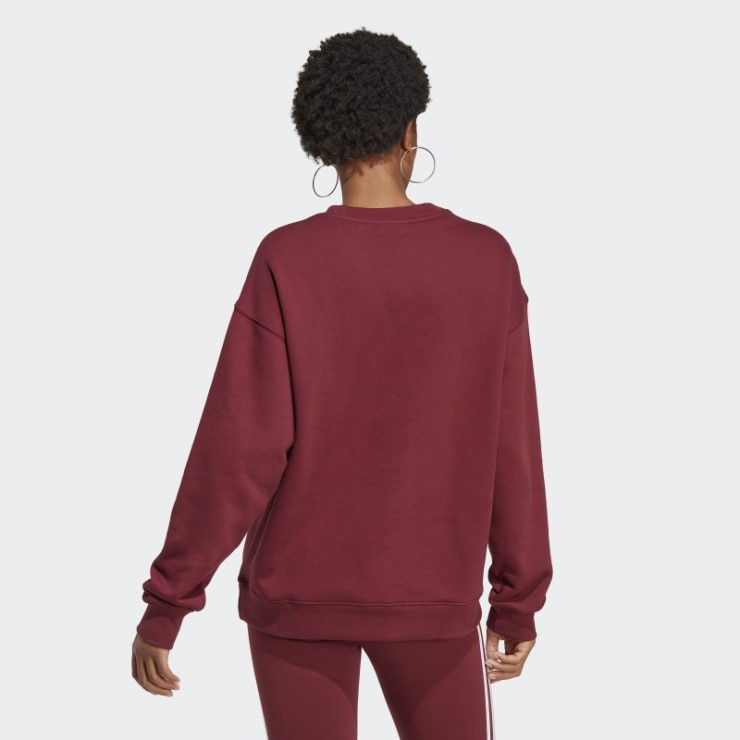 Sudadera Roja Adidas Trefoil Crew Con Estilo